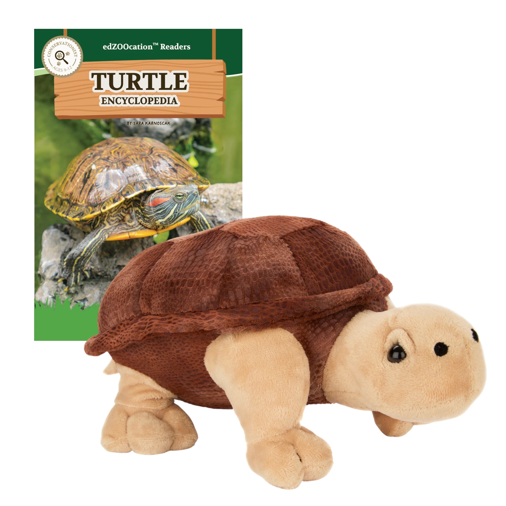 Tortoise Plush + Reader Book Bundle — Conservationist | edZOOcation