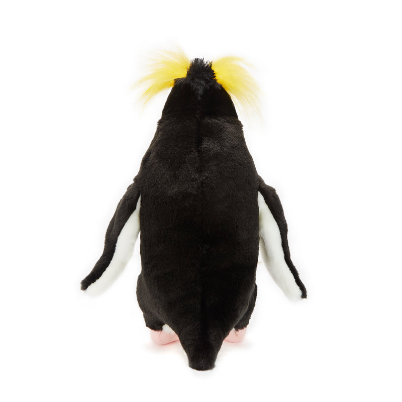 Back view of 11'' plush crested penguin stuffed animal
