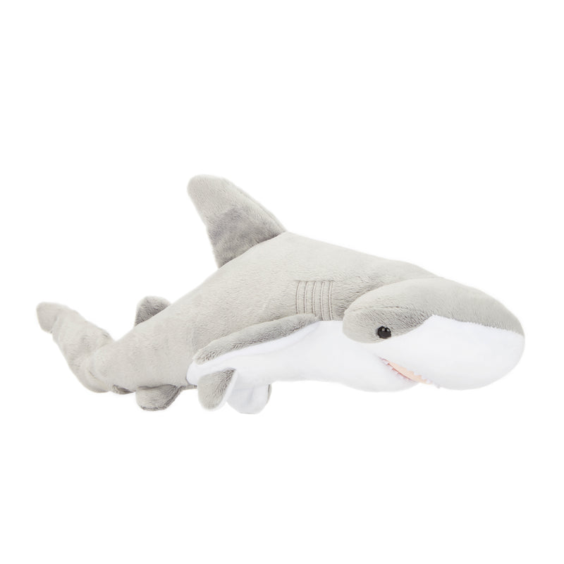 Side view of 12'' plush bonnethead shark stuffed animal