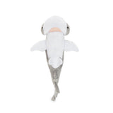 Bottom view of 12'' plush bonnethead shark stuffed animal