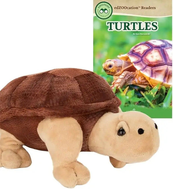 12” Plush + Zoologist Reader Book: Tortoise (Ages 6–8)