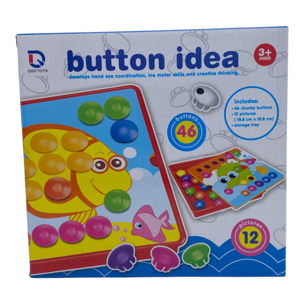 Dolphin Button Art Activity Kit for Preschoolers (Ages 3+)