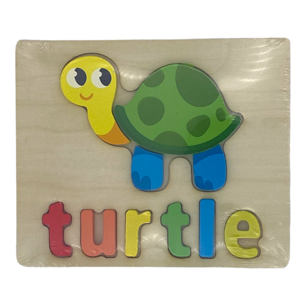Wooden Turtle Chunky Puzzle - Colorful Educational Toy for Toddlers