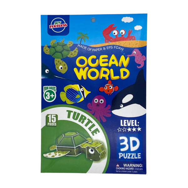 Ocean World 3D Sea Turtle Puzzle Craft Kit for Kids - Educational Toy | Ages 3+