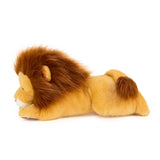 Plush lion toy on a white background