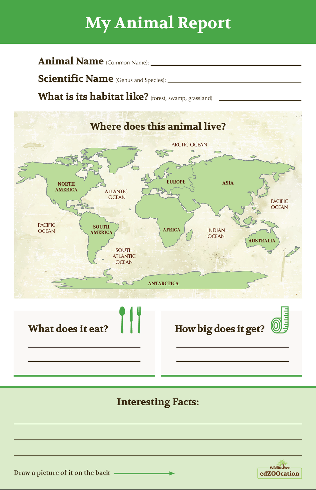 Animal Discovery Guide Binder with Animal Reports