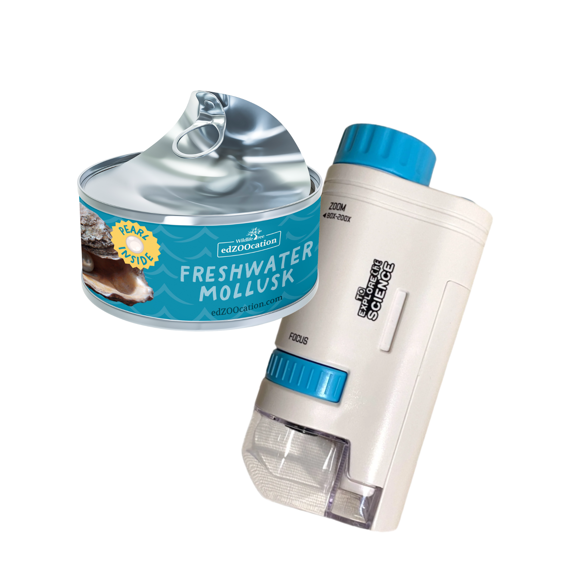 Science and Shells Bundle - Microscope and Mollusk Dissection Kit