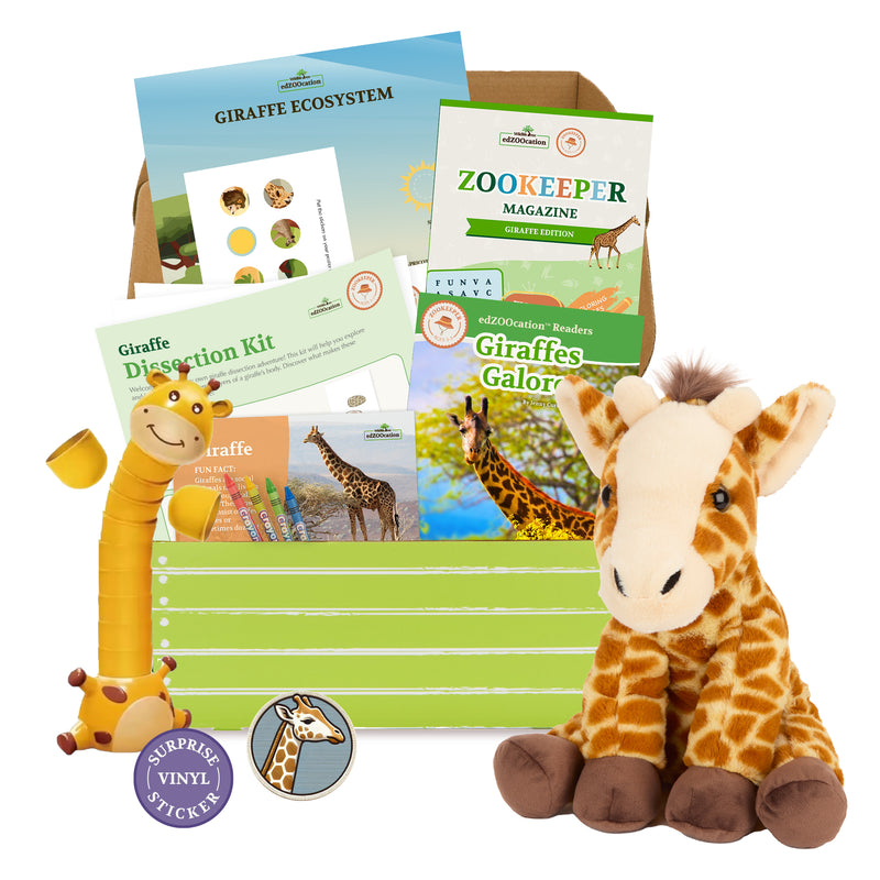 Giraffe Stuffed Animal edZOOcation Zookeeper Box (Ages 3-5)