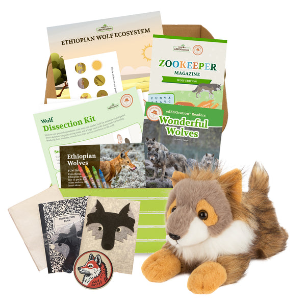 Wolf Stuffed Animal edZOOcation Zookeeper Box (Ages 3-5)