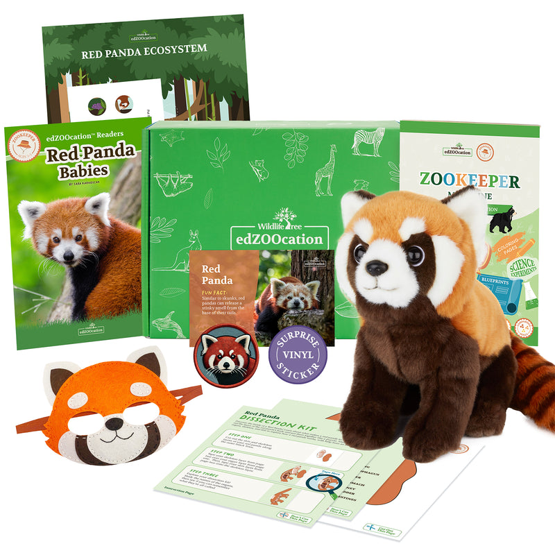 Red Panda Stuffed Animal edZOOcation™ Zookeeper Box (Ages 3-5)