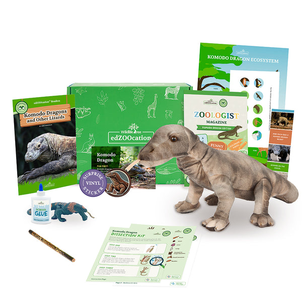 Komodo Dragon Stuffed Animal edZOOcation™ Zoologist Box (Ages 6-8)