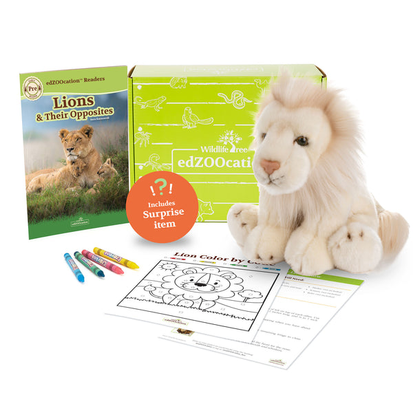 Lion Stuffed Animal edZOOcation™ Zookeeper Gift Box (Ages 3-5)