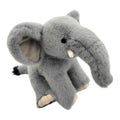 Plush elephant toy on a white background