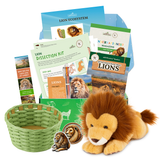 edZOOcation Conservationist Box for ages 9-12 with lion plush, animal dissection kit, ecosystem poster, and wildlife research activities