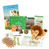 edZOOcation Conservationist Box for ages 9-12 with lion plush, animal dissection kit, ecosystem poster, and wildlife research activities