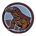 Patch with a lizard design on a white background