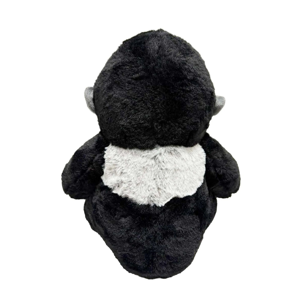 Black and white Gorilla plush toy on a white background