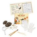 Owl Pellet Dissection & Discovery Kit with 2 owl pellets, bones, bone ID mat, bamboo tweezers, skewers, magnifying glass and gloves