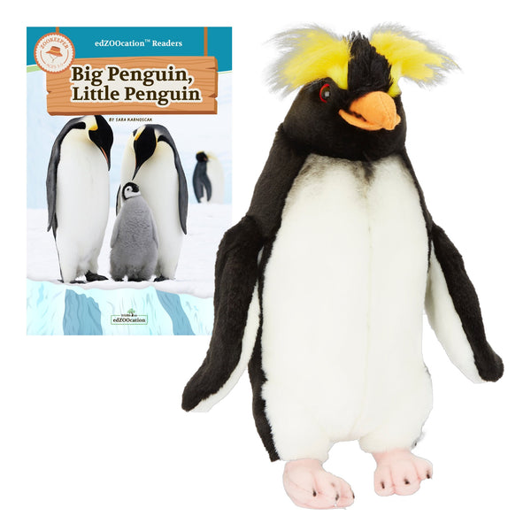 12” Plush + Zookeeper Reader Book: Crested Penguin (Ages 3–5