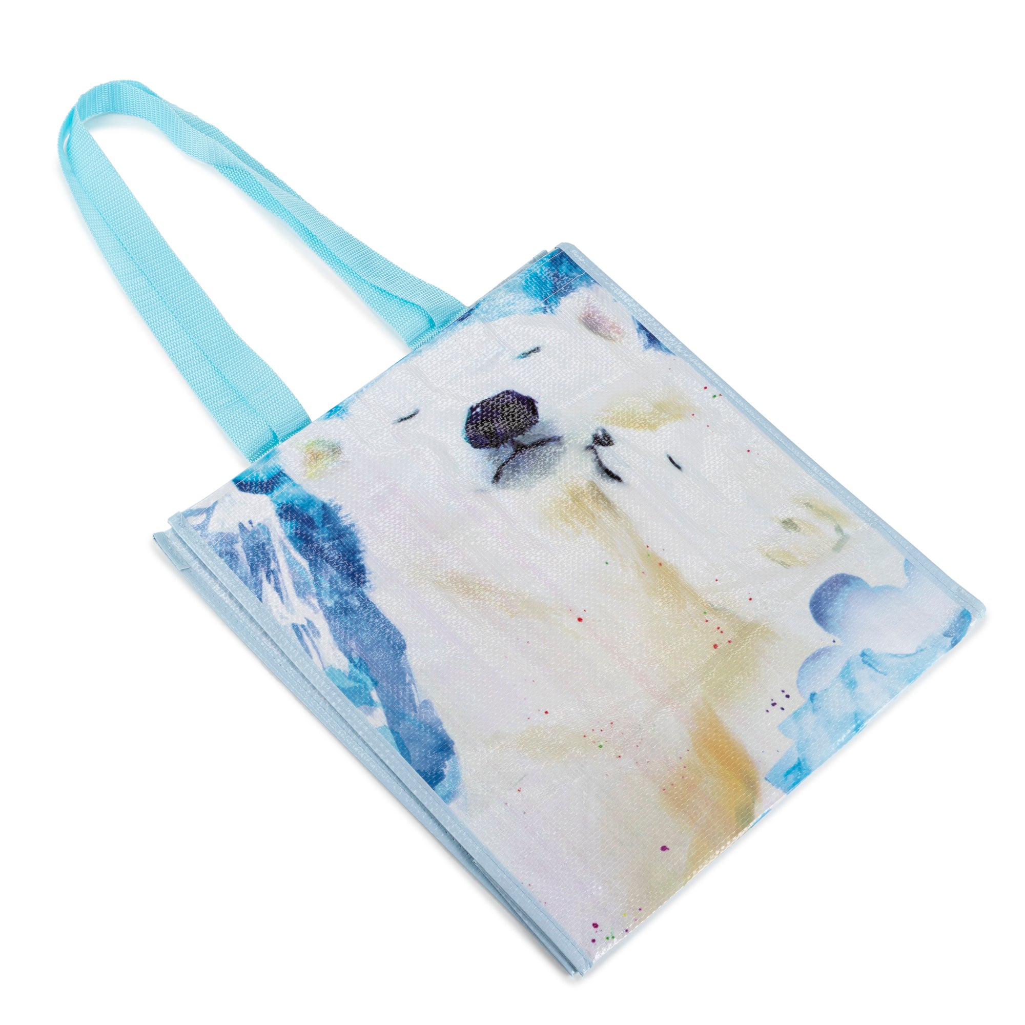 Small bag with a polar bear design on a white background
