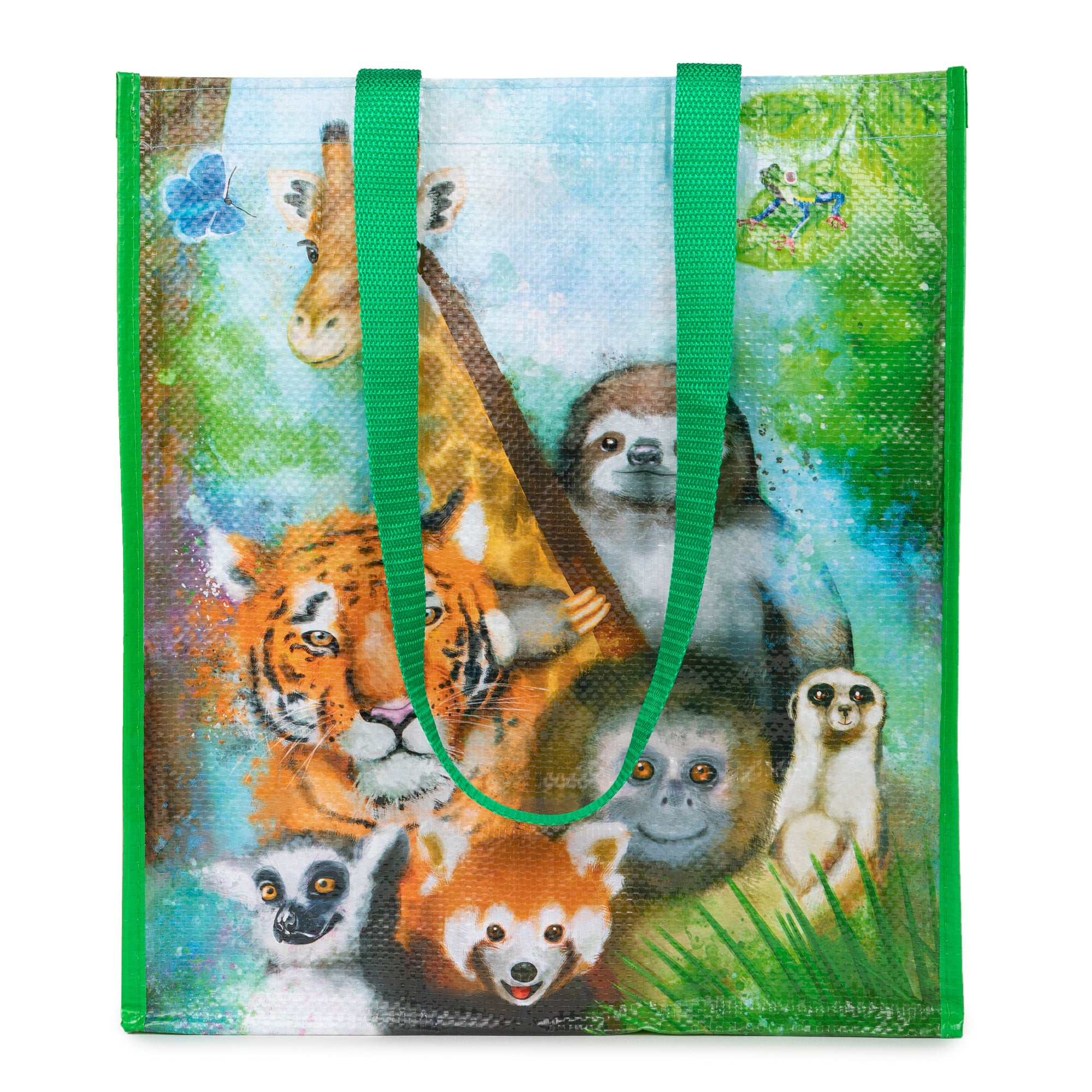 Zoo Animals Reusable Tote Bag (15″ Tall)