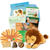 edZOOcation Zookeeper Box for ages 3-5 with lion plush, animal crafts, and wildlife learning activities