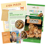 edZOOcation Zookeeper Box for ages 3-5 with lion plush, animal crafts, and wildlife learning activities