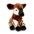 Plush toy resembling a baby Okapi on a white background