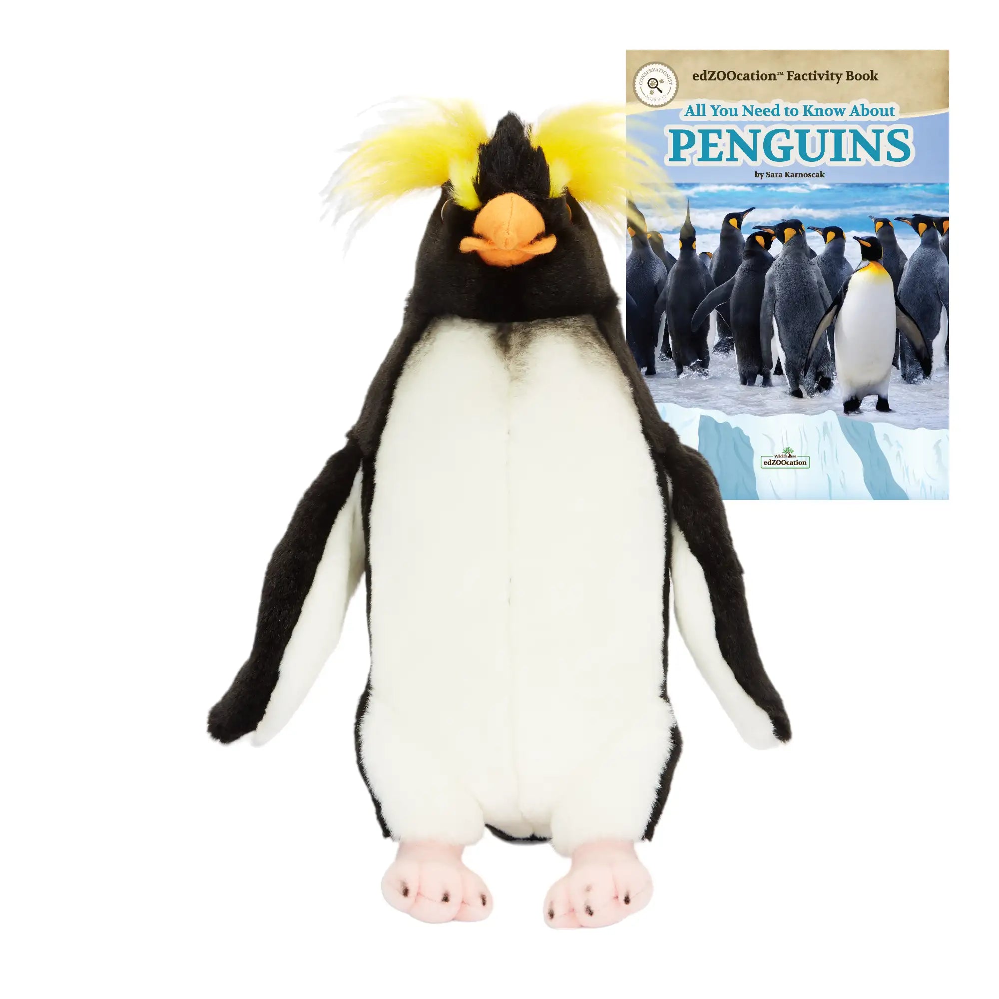 12” Plush + Conservationist Reader Book: Crested Penguin (Ages 9–12)