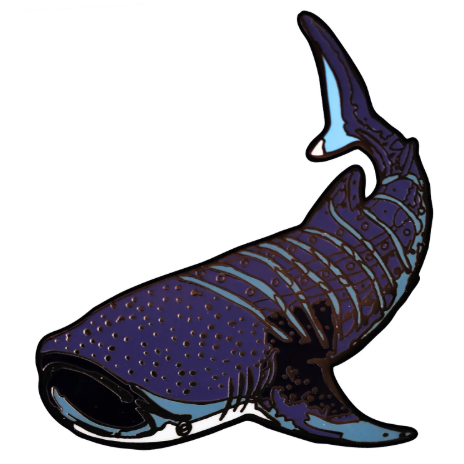 Illustration of a blue shark on a white background