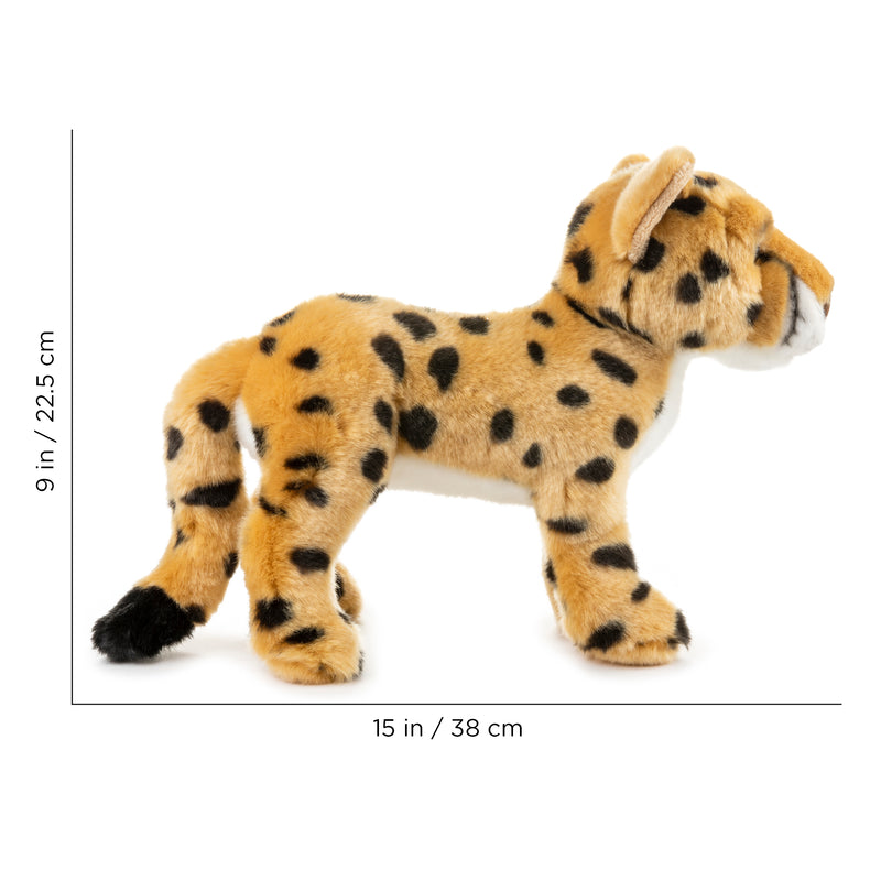 Standing 12 Inch Stuffed Cheetah Plush Animal Kingdom Collection
