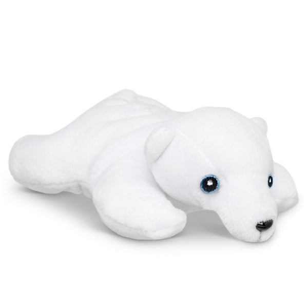 Single Polar Bear Mini 4” Small Stuffed Animal, Zoo Animal Toy, Arctic Party Favor for Kids