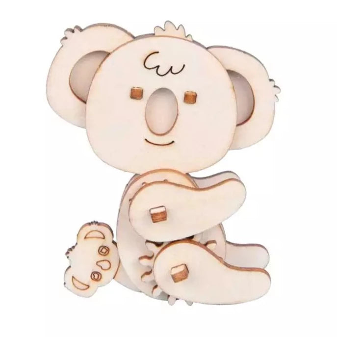 Koala with Joey 3D Wooden Puzzle with 22 Pieces, 2.75 Inches Tall